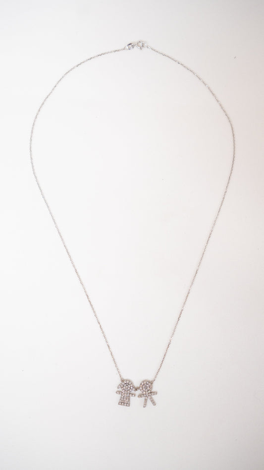 Colar Meninos Casal diamantes