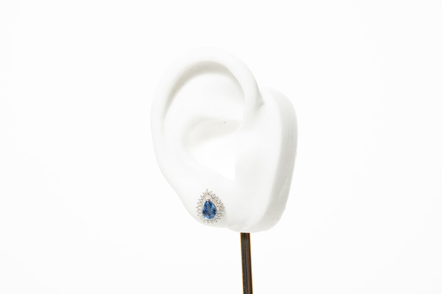 Brinco Diamantes Safira Azul