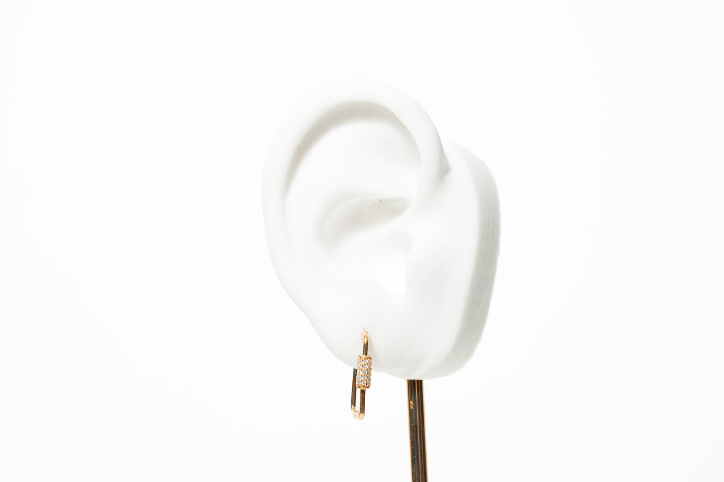 Brinco Argola Retangulo Diamantes